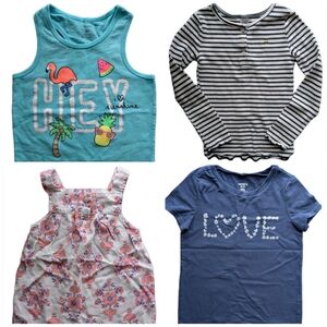 4pc Carter's Girls Tops Lot T-Shirt Tank Long Sleeve Tunic Top